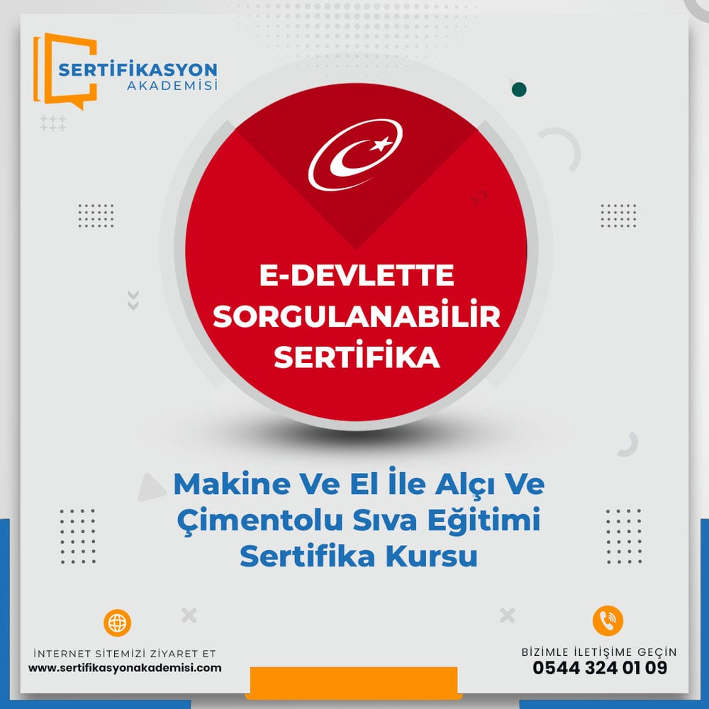 Makine Ve El İle Alçı Ve Çimentolu Sıva Eğitimi Sertifika Kursu Makine Ve El İle Alçı Ve Çimentolu Sıva Eğitimi Sertifika Kursu