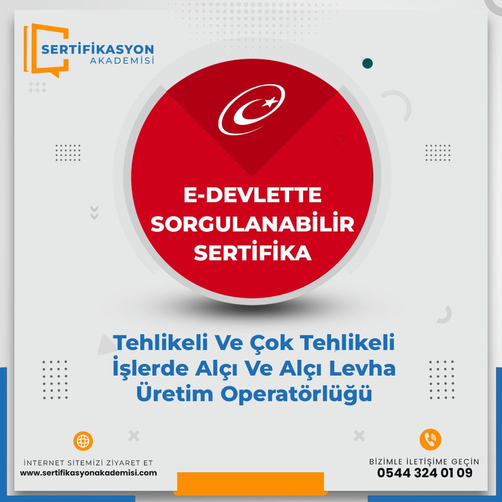 Tehlikeli Ve Çok Tehlikeli İşlerde Alçı Ve Alçı Levha Üretim Operatörlüğü Eğitimi Sertifika Kursu Tehlikeli Ve Çok Tehlikeli İşlerde Alçı Ve Alçı Levha Üretim Operatörlüğü Eğitimi Sertifika Kursu