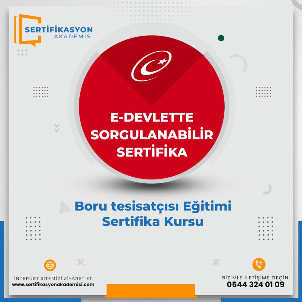 Boru tesisatçısı Eğitimi Sertifika Kursu Boru tesisatçısı Eğitimi Sertifika Kursu